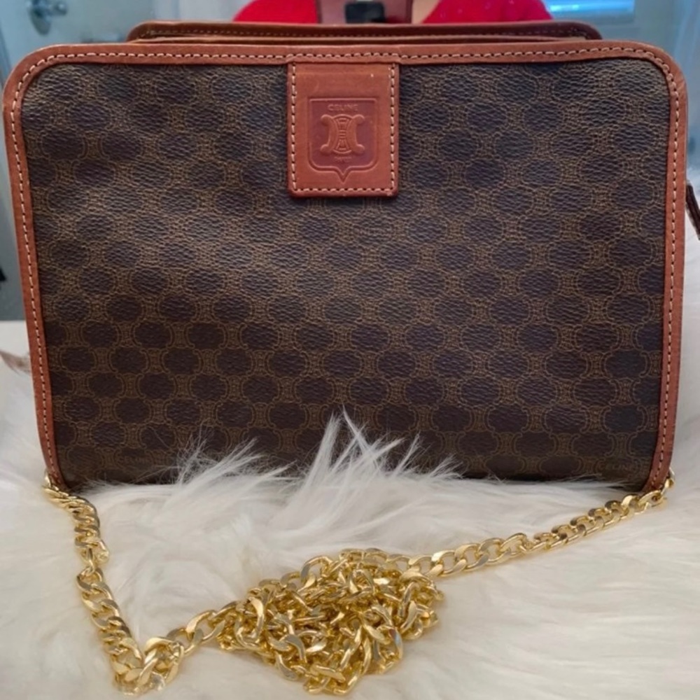 Celine pouch bag with chain #Authentic